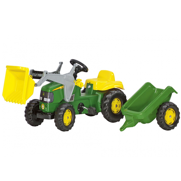 Traktor Rolly kid sa utovarivačem i prikolicom zeleni  023134